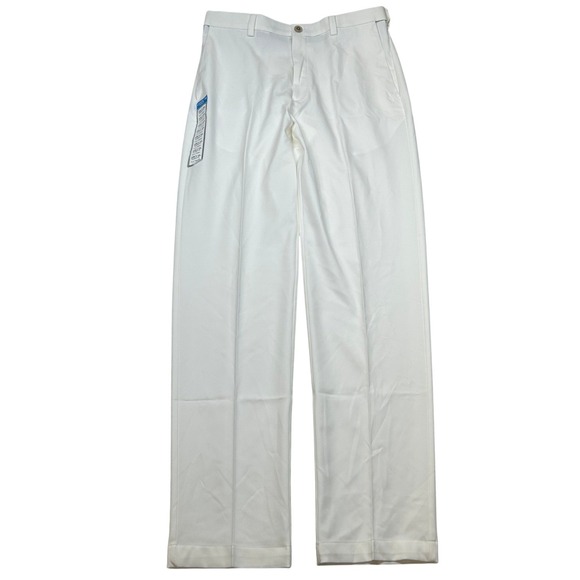 Haggar Other - Haggar Cool 18 Pro Dress Pants Mens 32x32 White Classic Fit 4-Way‎ Stretch NEW